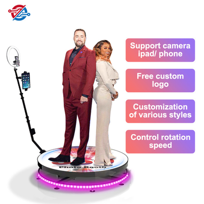 Χειροκίνητος έλεγχος 360 Photo Booth Περιστρεφόμενη βάση κάμερας Αυτόματη μηχανή γάμου για πάρτι