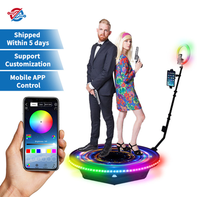Περιστρεφόμενος θάλαμος φωτογραφιών 115 cm 360 με LED Ring Light Ασύρματο χειριστήριο selfie ή μηχανή βίντεο