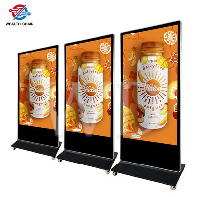 75 ίντσα LCD που στέκεται διαφημιστικός την οθόνη LG 4K επίδειξης με τις κινητές ρόδες